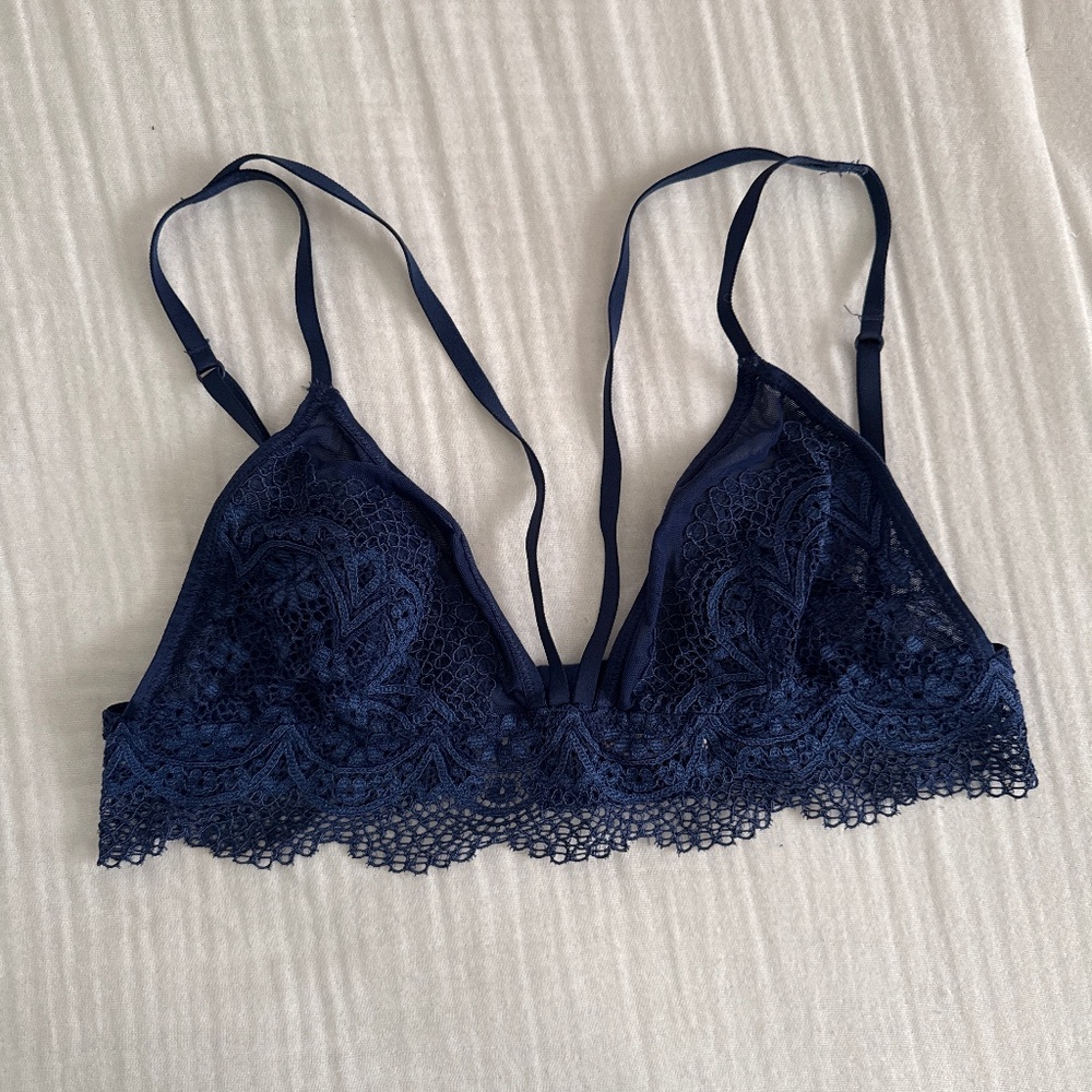 Victorias Secret blue strappy crochet bralette
